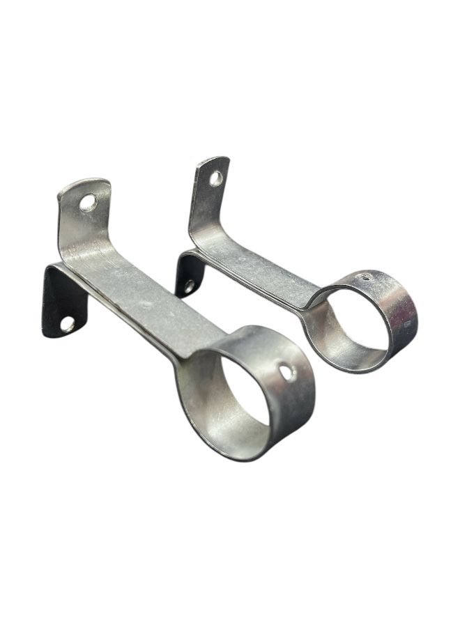 Closed Metal Curtain Brackets Set - Silver (8.5 cm) - Image 2